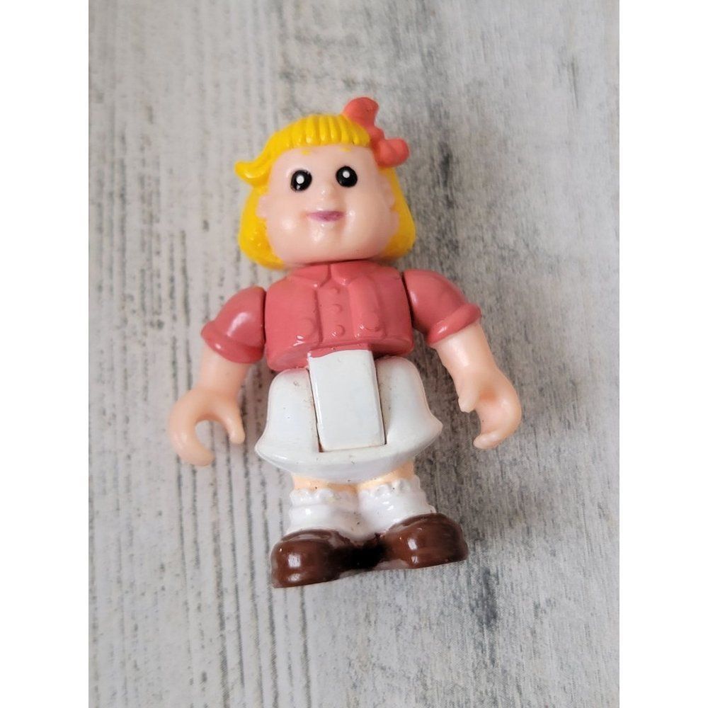 Schoolgirl blonde bob‎ mini play person toy figure